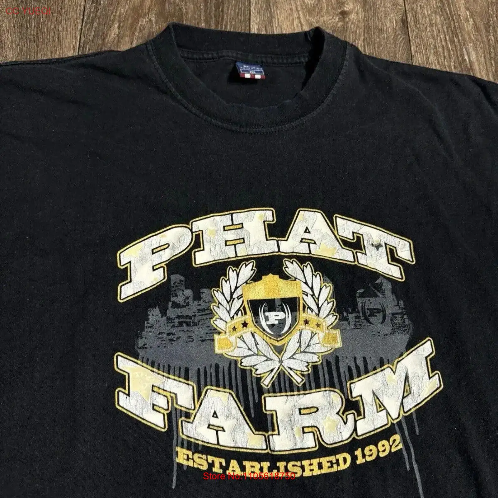 Urban Farming Usa - Camiseta Negra Vintage Y2K Phat Farm
